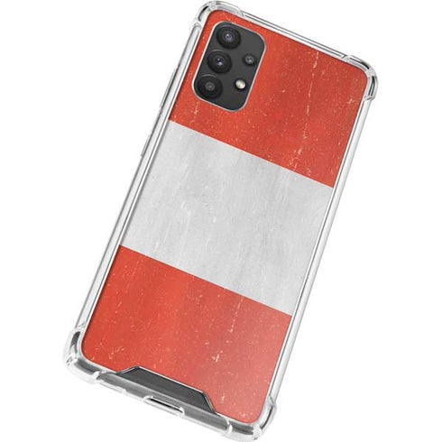 Peru Flag Distressed Galaxy A32 5G Clear Case
